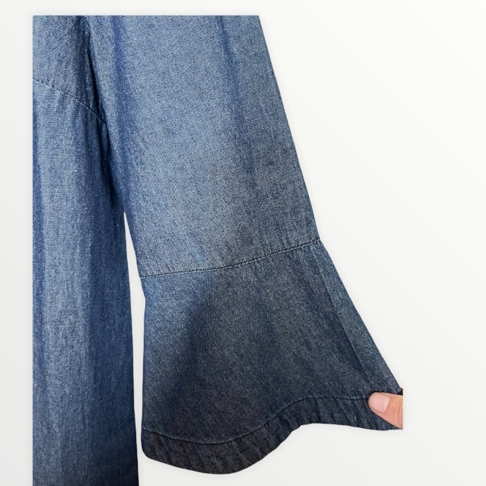 Draper James Ruffle Front Chambray Shift Dress, 8 - image 8